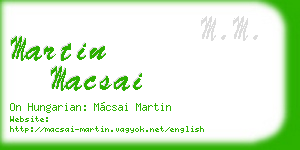 martin macsai business card